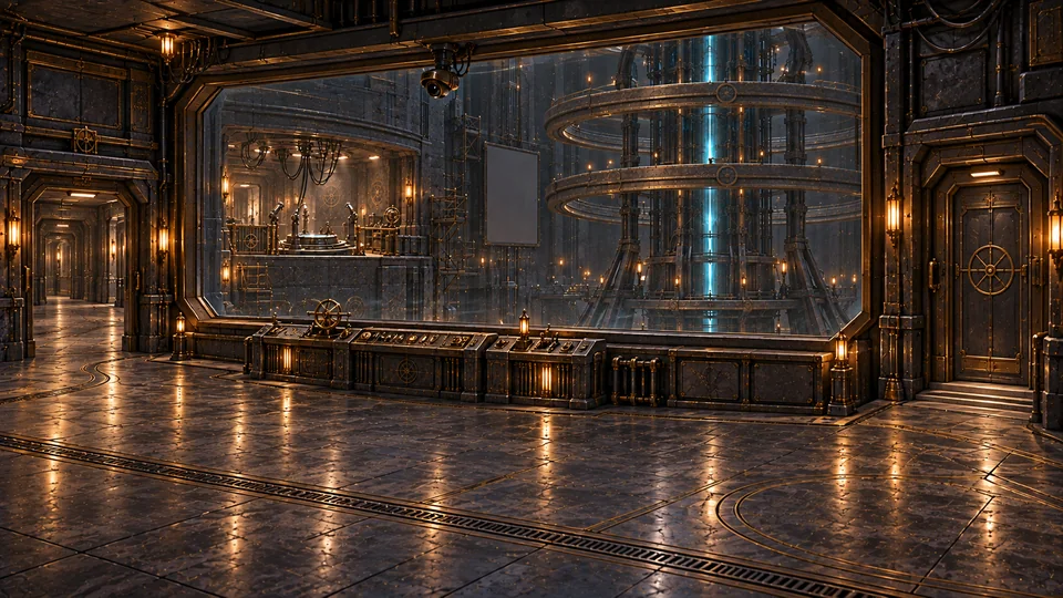 The Observation Gallery environment before the discovery and retreat.